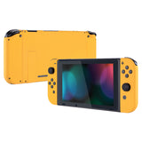 eXtremeRate Soft Touch Grip Caution Yellow Handheld Console Back Plate, Joycon Handheld Controller Housing Shell With Full Set Buttons DIY Replacement Part for NS Switch - QP305