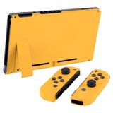 eXtremeRate Soft Touch Grip Caution Yellow Handheld Console Back Plate, Joycon Handheld Controller Housing Shell With Full Set Buttons DIY Replacement Part for NS Switch - QP305