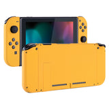 eXtremeRate Soft Touch Grip Caution Yellow Handheld Console Back Plate, Joycon Handheld Controller Housing Shell With Full Set Buttons DIY Replacement Part for NS Switch - QP305