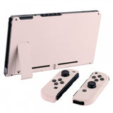 eXtremeRate Soft Touch Grip Cherry Blossoms Handheld Console Back Plate, Joycon Handheld Controller Housing Shell With Full Set Buttons DIY Replacement Part for NS Switch - QP306
