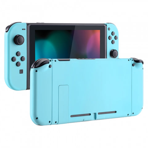 eXtremeRate Soft Touch Grip Heaven Blue Handheld Console Back Plate, Joycon Handheld Controller Housing Shell With Full Set Buttons DIY Replacement Part for NS Switch - QP307