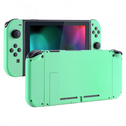 eXtremeRate Soft Touch Grip Mint Green Handheld Console Back Plate, Joycon Handheld Controller Housing Shell With Full Set Buttons DIY Replacement Part for NS Switch - QP308