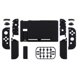 eXtremeRate Soft Touch Grip Back Plate for NS Switch Console, NS Joycon Handheld Controller Housing with Full Set Buttons, DIY Replacement Shell for NS Switch - Black - QP310