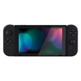 eXtremeRate Soft Touch Grip Back Plate for NS Switch Console, NS Joycon Handheld Controller Housing with Full Set Buttons, DIY Replacement Shell for NS Switch - Black - QP310