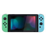 eXtremeRate White Back Plate for NS Switch Console, NS Joycon Handheld Controller Mint Green & Heaven Blue Housing with Full Set Buttons, DIY Replacement Shell for NS Switch - QP312