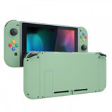 eXtremeRate Matcha Green Back Plate for NS Switch Console, NS Joycon Handheld Controller Housing with Colorful Buttons, DIY Replacement Shell for NS Switch - QP322