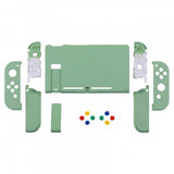 eXtremeRate Matcha Green Back Plate for NS Switch Console, NS Joycon Handheld Controller Housing with Colorful Buttons, DIY Replacement Shell for NS Switch - QP322