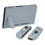 eXtremeRate New Hope Gray Soft Touch Grip Back Plate for NS Switch Console, NS Joycon Handheld Controller Housing with Colorful Buttons, DIY Replacement Shell for NS Switch - QP326