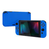 eXtremeRate Blue Soft Touch Grip Backplate for NS Switch Console, NS Joycon Handheld Controller Housing with Full Set Buttons, DIY Replacement Shell for NS Switch - QP334