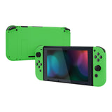 eXtremeRate Green Soft Touch Grip Backplate for NS Switch Console, NS Joycon Handheld Controller Housing with Full Set Buttons, DIY Replacement Shell for NS Switch - QP335