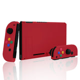 eXtremeRate Passion Red Soft Touch Grip Backplate for NS Switch Console, NS Joycon Handheld Controller Housing with Full Set Buttons, DIY Replacement Shell for NS Switch - QP337