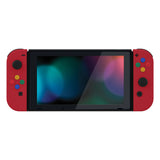 eXtremeRate Passion Red Soft Touch Grip Backplate for NS Switch Console, NS Joycon Handheld Controller Housing with Full Set Buttons, DIY Replacement Shell for NS Switch - QP337