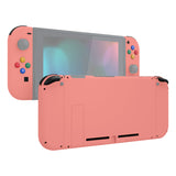 eXtremeRate Coral Soft Touch Grip Backplate for NS Switch Console, NS Joycon Handheld Controller Housing with Full Set Buttons, DIY Replacement Shell for NS Switch - QP339