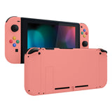 eXtremeRate Coral Soft Touch Grip Backplate for NS Switch Console, NS Joycon Handheld Controller Housing with Full Set Buttons, DIY Replacement Shell for NS Switch - QP339