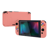 eXtremeRate Coral Soft Touch Grip Backplate for NS Switch Console, NS Joycon Handheld Controller Housing with Full Set Buttons, DIY Replacement Shell for NS Switch - QP339