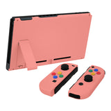 eXtremeRate Coral Soft Touch Grip Backplate for NS Switch Console, NS Joycon Handheld Controller Housing with Full Set Buttons, DIY Replacement Shell for NS Switch - QP339