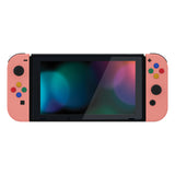 eXtremeRate Coral Soft Touch Grip Backplate for NS Switch Console, NS Joycon Handheld Controller Housing with Full Set Buttons, DIY Replacement Shell for NS Switch - QP339