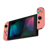 eXtremeRate Coral Soft Touch Grip Backplate for NS Switch Console, NS Joycon Handheld Controller Housing with Full Set Buttons, DIY Replacement Shell for NS Switch - QP339