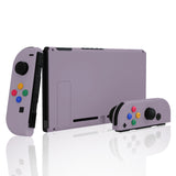 eXtremeRate Dark Grayish Violet Soft Touch Grip Backplate for NS Switch Console, NS Joycon Handheld Controller Housing with Full Set Buttons, DIY Replacement Shell for NS Switch - QP341