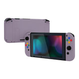 eXtremeRate Dark Grayish Violet Soft Touch Grip Backplate for NS Switch Console, NS Joycon Handheld Controller Housing with Full Set Buttons, DIY Replacement Shell for NS Switch - QP341