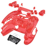eXtremeRate Full Set Housing Shell with Action Buttons Touchpad Cover, Clear Red Replacement Decorative Trim Shell Front Back Plates Compatible with ps5 Controller BDM-030/040 - QPFM5002G3
