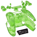 eXtremeRate Full Set Housing Shell with Buttons Touchpad Cover, Clear Green Custom Replacement Decorative Trim Shell Front Back Plates Compatible with ps5 Controller BDM-010 BDM-020 - Controller NOT Included - QPFM5003G2