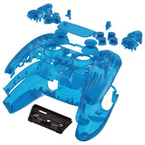 eXtremeRate Full Set Housing Shell with Buttons Touchpad Cover, Clear Blue Custom Replacement Decorative Trim Shell Front Back Plates Compatible with ps5 Controller BDM-010 BDM-020 - Controller NOT Included - QPFM5004G2
