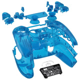 eXtremeRate Full Set Housing Shell with Action Buttons Touchpad Cover, Clear Blue Replacement Decorative Trim Shell Front Back Plates Compatible with ps5 Controller BDM-030/040 - QPFM5004G3