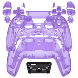 eXtremeRate Full Set Housing Shell with Buttons Touchpad Cover, Clear Atomic Purple Custom Replacement Decorative Trim Shell Front Back Plates Compatible with ps5 Controller BDM-010 BDM-020 - Controller NOT Included - QPFM5005G2