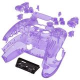 eXtremeRate Full Set Housing Shell with Buttons Touchpad Cover, Clear Atomic Purple Custom Replacement Decorative Trim Shell Front Back Plates Compatible with ps5 Controller BDM-010 BDM-020 - Controller NOT Included - QPFM5005G2