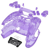 eXtremeRate Full Set Housing Shell with Action Buttons Touchpad Cover, Clear Atomic Purple Replacement Decorative Trim Shell Front Back Plates Compatible with ps5 Controller BDM-030/040 - QPFM5005G3