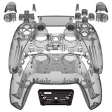 eXtremeRate Full Set Housing Shell with Buttons Touchpad Cover, Clear Black Custom Replacement Decorative Trim Shell Front Back Plates Compatible with ps5 Controller BDM-010 BDM-020 - Controller NOT Included - QPFM5007G2