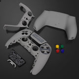 eXtremeRate Full Set Housing Shell with Action Buttons Touchpad Cover, Classic NES Style Replacement Decorative Trim Shell Front Back Plates Compatible with ps5 Controller BDM-010 BDM-020 BDM-030 - QPFT1002G3