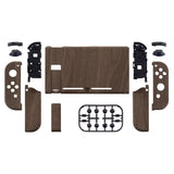 eXtremeRate Soft Touch Grip Back Plate for Nintendo Switch Console, NS Joycon Handheld Controller Housing with Full Set Buttons, DIY Replacement Shell for Nintendo Switch - Wood Grain - QS201