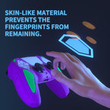 PlayVital Knight Edition Neon Genesis Purple & Green Two Tone Anti-Slip Silicone Cover Skin for Playstation 5 Controller, Soft Rubber Case for PS5 Controller with Thumb Grip Caps - QSPF015