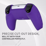 PlayVital Knight Edition Neon Genesis Purple & Green Two Tone Anti-Slip Silicone Cover Skin for Playstation 5 Controller, Soft Rubber Case for PS5 Controller with Thumb Grip Caps - QSPF015