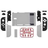 eXtremeRate Soft Touch Grip Classics NES Style Back Plate for Nintendo Switch Console, NS Joycon Handheld Controller Housing with Full Set Buttons, DIY Replacement Shell for Nintendo Switch - QT106