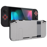 eXtremeRate Soft Touch Grip Classics NES Style Back Plate for Nintendo Switch Console, NS Joycon Handheld Controller Housing with Full Set Buttons, DIY Replacement Shell for Nintendo Switch - QT106