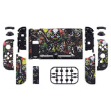 eXtremeRate Soft Touch Scary Party Patterned Handheld Console Back Plate, Joycon Handheld Controller Housing Shell With Full Set Buttons DIY Replacement Part for Nintendo Switch - QT108