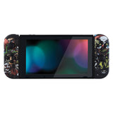 eXtremeRate Soft Touch Scary Party Patterned Handheld Console Back Plate, Joycon Handheld Controller Housing Shell With Full Set Buttons DIY Replacement Part for Nintendo Switch - QT108