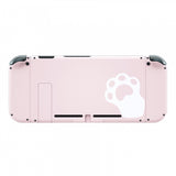 eXtremeRate Cherry Blossoms Pink Cat Paw Back Plate for Nintendo Switch Console, NS Joycon Handheld Controller Housing with Colorful Buttons, DIY Replacement Shell for Nintendo Switch - QT110