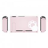 eXtremeRate Cherry Blossoms Pink Cat Paw Back Plate for Nintendo Switch Console, NS Joycon Handheld Controller Housing with Colorful Buttons, DIY Replacement Shell for Nintendo Switch - QT110