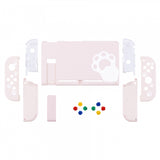 eXtremeRate Cherry Blossoms Pink Cat Paw Back Plate for Nintendo Switch Console, NS Joycon Handheld Controller Housing with Colorful Buttons, DIY Replacement Shell for Nintendo Switch - QT110