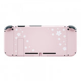 eXtremeRate Cherry Blossoms Pink Petals Back Plate for Nintendo Switch Console, NS Joycon Handheld Controller Housing with Colorful Buttons, DIY Replacement Shell for Nintendo Switch - QT111