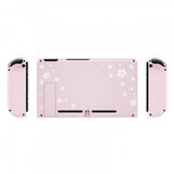 eXtremeRate Cherry Blossoms Pink Petals Back Plate for Nintendo Switch Console, NS Joycon Handheld Controller Housing with Colorful Buttons, DIY Replacement Shell for Nintendo Switch - QT111