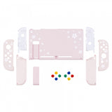 eXtremeRate Cherry Blossoms Pink Petals Back Plate for Nintendo Switch Console, NS Joycon Handheld Controller Housing with Colorful Buttons, DIY Replacement Shell for Nintendo Switch - QT111