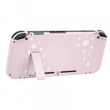 eXtremeRate Cherry Blossoms Pink Petals Back Plate for Nintendo Switch Console, NS Joycon Handheld Controller Housing with Colorful Buttons, DIY Replacement Shell for Nintendo Switch - QT111