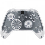 eXtremeRate Transparent Clear Controller Full Set Housing Shell Case w/ Buttons for Xbox Series X/S, Custom Replacement Side Rails Front Back Plate Cover for Xbox Series S & Xbox Series X Controller - QX3M501