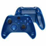 eXtremeRate Transparent Blue Controller Full Set Housing Shell Case w/ Buttons for Xbox Series X/S, Custom Replacement Side Rails Front Back Plate Cover for Xbox Series S & Xbox Series X Controller - QX3M504