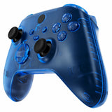 eXtremeRate Transparent Blue Controller Full Set Housing Shell Case w/ Buttons for Xbox Series X/S, Custom Replacement Side Rails Front Back Plate Cover for Xbox Series S & Xbox Series X Controller - QX3M504